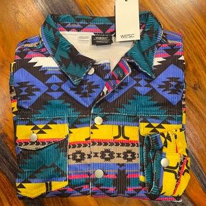 WESC Cord Trucker Blanket Print( Gorgeous Unisex Multi Color Jacket